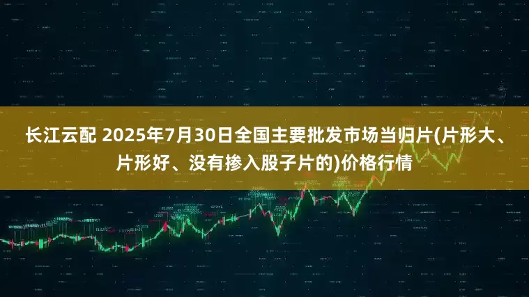 长江云配 2025年7月30日全国主要批发市场当归片(片形大、片形好、没有掺入股子片的)价格行情