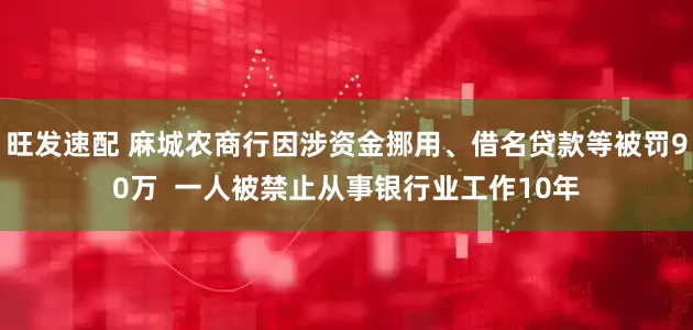 旺发速配 麻城农商行因涉资金挪用、借名贷款等被罚90万  一人被禁止从事银行业工作10年